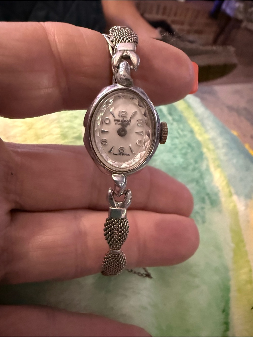 Vintage Women's Silver-Tone Oval Bracelet Watch